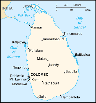 sri lanka map